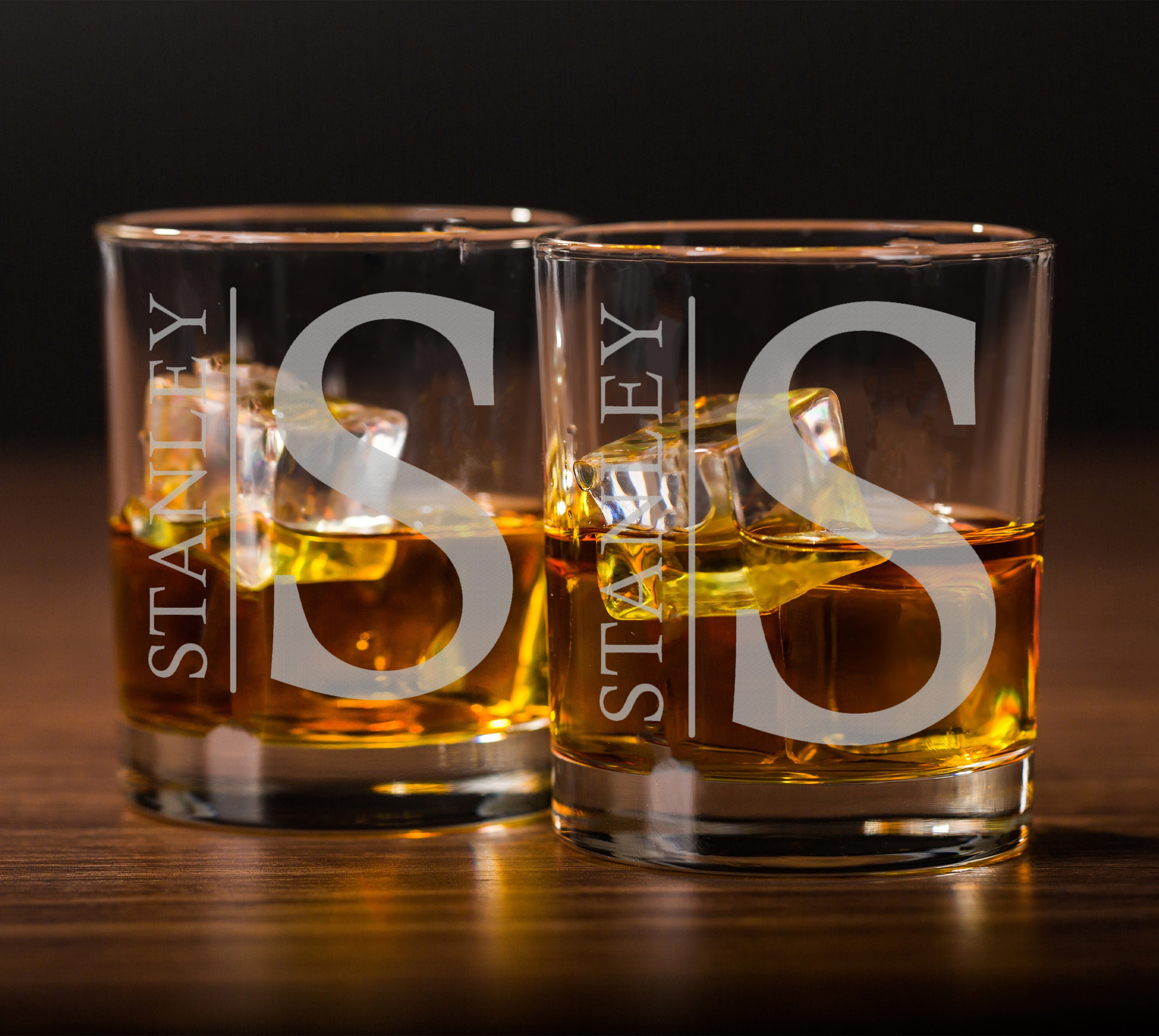 Set of 2 Monogrammed Whiskey Glasses | Madison Style
